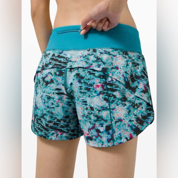 lululemon athletica Pants - Lululemon Speed Up Short Long *4" Updated Fit in Multi/Hawaiian Blue sz 10 Tall